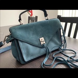 Rebecca Minkoff small Darren bag, suede, blue